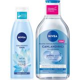 Nacario Nıvea Canlandırıcı Micellar Makyaj Temizleme Suyu 400ML ve Nemlendirici Tonik 200ML, Arındırıcı, Normal Cilt, Yüz Temizleyici