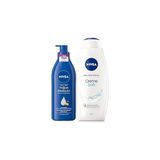 Nacario Nivea Creme Soft Kremsi Dokunuş Duş Jeli 750ML ve Besleyici Vücut Sütü 400ML, Nemlendirici, Kuru Cilt