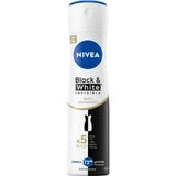 Nacario Nıvea Kadın Sprey Deodorant Black & White Invisible Ipeksi Pürüzsüzlük, Ter ve Ter Kokusuna Karşı 72 Saat Anti-Perspirant Koruma 150 ml