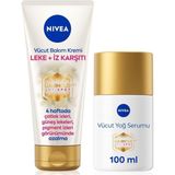 Nacario Nıvea LUMINOUS630 Çatlak Karşıtı Vücut Yağ Serumu 100ML ve Leke Iz Karşıtı Vücut Bakım Kremi 200ML, Nemlendirici, Güneş Lekesi, Çatlak Giderici, Kilo Değişimi, Hamilelik