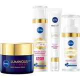 Nacario Nıvea LUMINOUS630 Leke Karşıtı Cilt Bakım Seti,gündüz Yüz Kremi 50ML,GECE Kremi,cilt Serumu,göz Kremi