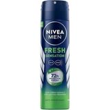 Nacario Nıvea Men Erkek Sprey Deodorant Fresh Sensation 150 Ml, Ter ve Ter Kokusuna Karşı 72 Saat Anti-Perspirant Koruma, Ferah Koku