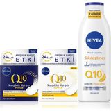 Nacario Nıvea Q10 Power Kırışıklık Karşıtı Spf 30 Gündüz Yüz Bakım Kremi 50 ml ve Q10 Kırışıklık Karşıtı Gece Bakım Kremi 50ML ve Sıkılaştırıcı Vücut Losyonu 250 ml