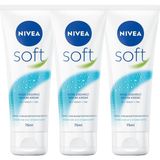 Nacario Nıvea Soft Nemlendirici Bakım Kremi 75ML, Jojoba Yağı, E Vitamini, Yüz Vücut El, Yumuşak Cilt, X3 Adet,avantajlı Set