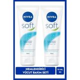 Nacario Nıvea Soft Nemlendirici Bakım Kremi, Jojoba Yağı ve E Vitamini, El Yüz Vücut, 75 ml x 2 Adet
