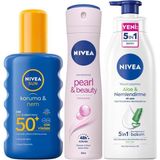 Nacario Nıvea Sun Güneş Koruyucu Kişisel Bakım SETI,SPF50+ Güneş Kremi 200 Ml,deodorant,vücut Losyonu
