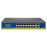 Nacario Novacom Nvc-Hıf1621Gbl-C 16 Port 250W Full Gigabit Poe+ Sfp Switch Uplink Metal Kasa
