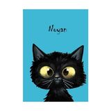 Nacario Noyan: Personalisiertes Notizbuch, Dın A5, 80 Blanko Seiten Mit Kleiner Katze Auf Jeder Rechten Unteren Seite. Durch Vornamen Auf Dem Cover, Eine ... Coverfinish. Über 2500 Namen Bereits Verf