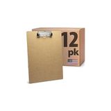 Nacario Officemate Harf Boyutu Ahşap Klips, Düşük Profil Klipsi, 12'li Paket Klips, Kahverengi (83812)