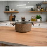 Nacario Oms Collection 26X12,5 cm Granit Derin Tencere Kahverengi
