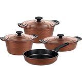 Nacario Oms Triana 7 Parça Granit Döküm Tencere Seti Bronz 3536