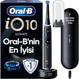 Nacario Oral-B IO10 Kozmik Siyah Şarjlı/elektrikli Diş Fırçası, 1 Fırça Başlığı, Hızlı Manyetik Şarj Cihazı, Uzun Ömürlü Pil, Şarj Eden Seyahat Kabı
