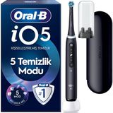 Nacario Oral-B Io5 Mat Siyah Şarjlı/elektrikli Diş Fırçası, 1 Fırça Başlığı, Uzun Ömürlü Pil, Premium Seyahat Kabı