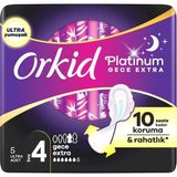 Nacario Orkid Platinum Hijyenik Ped Gece Ekstra (Boy 4) 5 Adet Ped