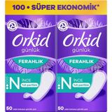 Nacario Orkid Yaprak Günlük Ped Normal Süper Ekonomik Paket 100 Adet Ped