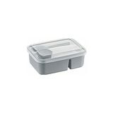 Nacario Orret Home 3 Bölmeli Beslenme Kabı 920 ml Sosluklu Sızdırmaz Kapaklı Bpa Içermez Çatal Kaşık Dahil Lunch Box Bölmeli Yemek Kabı (Gri)