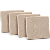 Nacario Orret Home 4 Adet Traverten Bardak Altlığı Doğal Taş Çay Bardağı Altlığı Dekoratif Kare Bardak Altı Seti 10X10 cm Kahve Fincan Kupa Altlığı Masa Koruyucu Ev Ofis Kullanımı Çay Tabağı