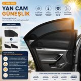 Nacario Oto Yan Cam Perdesi, Araba Cam Perdesi, Otomobil Camı Güneşliği,güneşlik Araba (2 Paket Siyah)