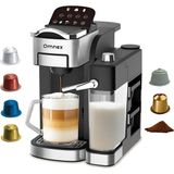 Nacario Ox-Pro2 Espresso Kahve Makinesi 20 Bar Kapsül & Öğütülmüş Kahve, Süt Köpürtücü Latte Cappuccino