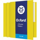 Nacario Oxford Çift Cepli Klasörler, Dokulu Kağıt, Mektup Boyutu, Sarı, 100 Yaprak Tutar, 25'li Kutu (57509EE)