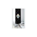 Nacario Pelangi Siyah Uzay Desenli Dijital Baskı Yıkanabilir Bebek Çocuk Odası Fon Perdesi, Siyah-Sarı 140 x 240