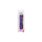 Nacario Pentel Energel 0.7 mm Likit Roller Kalem Siyah/mavi/kırmızı 3'lü Set - Çok Renkli