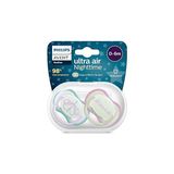 Nacario Philips Avent Ultra Air Gece Emziği 0-6 Ay, 2'li Paket, Kız