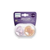 Nacario Philips Avent Ultra Soft Emzik, Kız Bebekler Için 6‑18 Ay, 2’li Paket, Ortodontik Silikon, Flexifit Kalkanlı, Ultra Yumuşak, Bpa Içermez, Taşıma Kutulu, SCF091/18