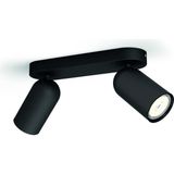 Nacario Philips Myliving Pongee Tavan/duvar 2'li Siyah Spot Lamba GU10 Duy (Ampul Birlikte Verilmez)