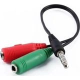 Nacario Pm-2697 3.5 Mm Stereo Erkek Kulaklık 3 Çizgili + 2 X Stereo Dişi Mikrofon Hoparlör Çoklayıcı Kablo