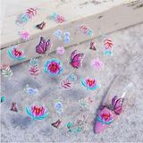 Nacario Pop Beauty Nail Art Tırnak Süsleme Sticker, Tırnak Dövmesi, 5d Kabartmalı Çiçek Desenleri