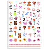 Nacario Pop Beauty Nail Art Tırnak Süsleme Sticker, Tırnak Dövmesi, Tırnak Tattoo Pastel Renkler