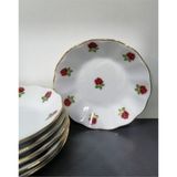 Nacario Porland Porselen 12 cm Kırmızı Gül 12'li Çay Tabak 8697635562138