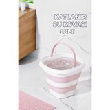Nacario Porsima 1175-1 Damla Katlanabilir Silikon Su Kovası 28X30CM Banyo Balkon Temizlik Kovası 10 Lt - Pudra
