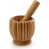 Nacario Porsima PBT-409 Doğal Bambu Havan - Sarımsak Döveceği Ahşap Sarımsak Ezici Havan Döveç