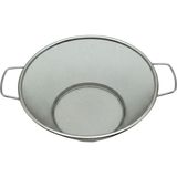 Nacario Premium 21 cm Paslanmaz Çelik Orta Boy Mutfak Süzgeci, Çift Kulplu Metal Pirinç Yıkama ve Makarna Süzme Kabı, Isıya Dayanıklı Delikli Sebze Meyve Kasesi (Gümüş)