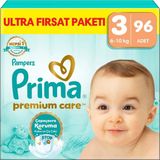 Nacario Prima Bebek Bezi Premium Care 3 Numara 96 Adet Ultra Fırsat Paketi