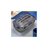 Nacario Promosyonca Beslenme Kutusu, 2 Bölmeli Lunch Box, Kaşık ve Çatal Dahil, Bpa Free, Kilitlenebilir Kapak, Çatal Kaşık Bölmeli
