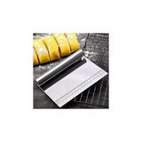 Nacario Promosyonca Metal Pasta Kesici ve Ölçekli Hamur Kazıyıcı, Paslanmaz Çelik