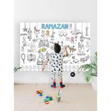 Nacario Ramazan Ayı ve Oruç Temalı Islami Dev Boyama Kağıdı, Çocuklar Için Aktivite Boyama Rulosu (90X130CM)