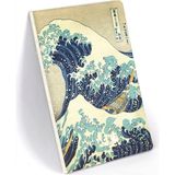 Nacario Retronotethe Great Wave Off Kanagawa, Hokusai 1829-32, Vintage Defter Iıı, Çizgisiz, 96 Sayfa, Iplik Dikiş, Esnek Kapak, Yaldızlı Oval Kenar, Tuval Doku, 90 Gram, Fildişi Renk, 14,8X21X1CM