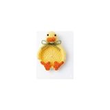Nacario Sarı Ördek Amigurumi El Örgüsü Bardak Altlığı - Çok Amaçlı Dekoratif Takı ve Anahtar Tabağı - El Yapımı Örgü Figürlü Coaster