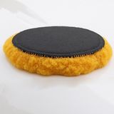 Nacario Sarı Renk (1 Adet) Orta Sert Koyun Kuzu Postu Pedi Ø 125 mm Pasta Cila Polisaj Cırt Tabanlı Yün