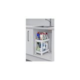 Nacario Sas Haus Flex Elite Pro 2 Katlı Beyaz Tekerlekli Çok Amaçlı Banyo & Mutfak Düzenleyici Raf - Evye Altı Raf Beyaz 40 x 35