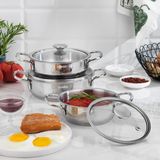 Nacario Schafer Steel Storm Çelik Sahan Seti 6 Parça-Inox