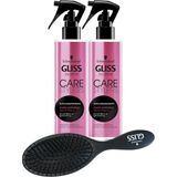 Nacario Schwarzkopf Gliss Care Stylers Canlandırıcı Saç Bakım Spreyi, 2 Adet, Saç Fırçası Hediyeli Set SET.HNKL.1295