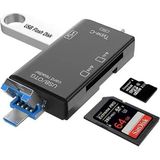 Nacario Seyahat USB Bellek Kartı Okuyucu Mikro ve Düzenli Sd Kartlar Seyahat Için - 6 In 1 Dizüstü Güvenli Dijital Evrensel Kompakt Otg Adaptörü