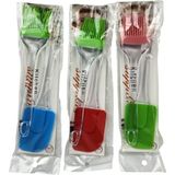 Nacario Silikon Spatula ve Yumurta Fırçası Ikili Mutfak Seti - Isıya Dayanıklı Kristal Saplı Hazırlık Seti - Pasta, Kek ve Soslama Set (1 Adet Ikili Set - Karışık Renk)