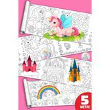 Nacario Sina Ticaret Kuşe Kağıdı Unicorn Magic Boyama Kağıdı Rulosu, 45 cm x 5 Metre, Tek Boynuzlu At Temalı, Çocuklar Için