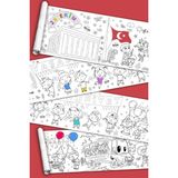 Nacario Sinaticaret Cumhuriyet Bayramı Boyama Kağıdı Rulosu, 5 Metre Uzunluk, 45 cm Genişlik, Türk Bayrağı ve Atatürk Temalı, Çocuklar Için
